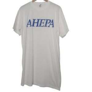 Vintage AHEPA Jerzees USA One Size Fits All Nightshirt Short Sleeve Single Stich